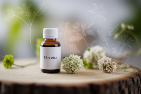 bouteille-nervicil-table-bois-plantes