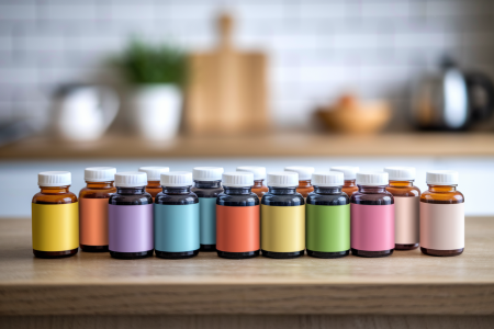 bouteilles-complements-colorees-comptoir