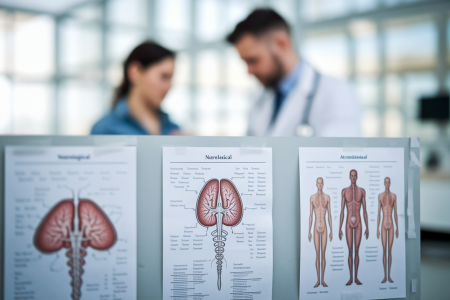 diagrammes-neurologiques-bureau-medical-flou