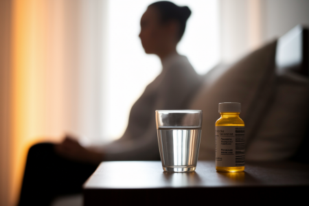 silhouette-floue-chevet-verre-medicament