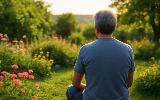 homme-moyen-age-jardin-fleuri