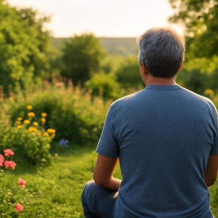 homme-moyen-age-jardin-fleuri