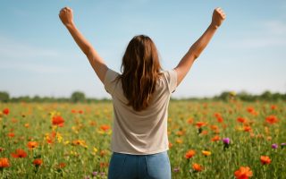 femme-champ-fleurs-bras-leves