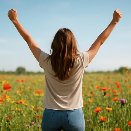 femme-champ-fleurs-bras-leves