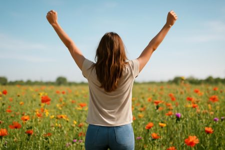 femme-champ-fleurs-bras-leves