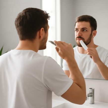 homme-dos-brosse-dents-miroir-salle-de-bain