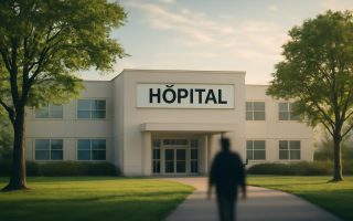 hopital-exterieur-arbres-ciel-serein