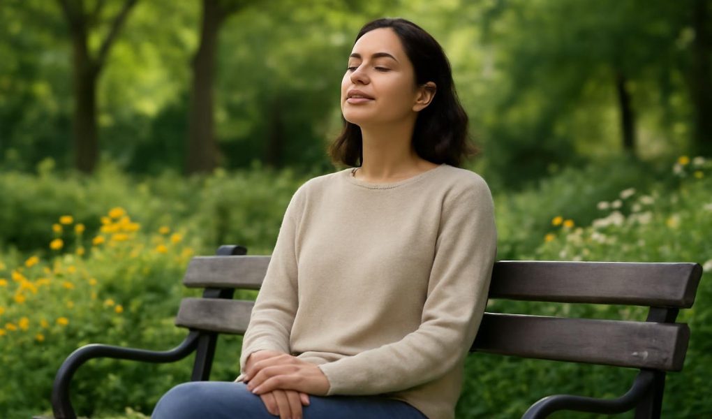 personne-banc-arbres-fleurs