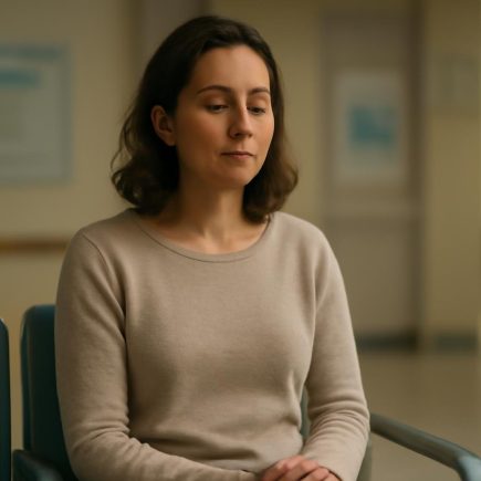 femme-sereine-salle-attente-hopital