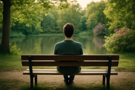 personne-banc-parc-lac-arbres