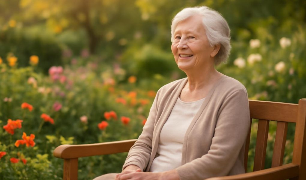 personne-agee-banc-jardin-fleurs