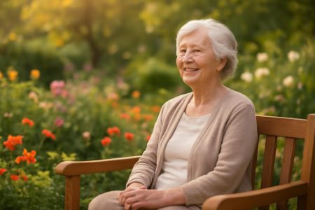 personne-agee-banc-jardin-fleurs