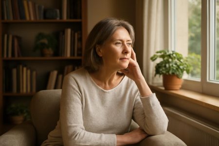 femme-mature-salon-fenetre-ensoleillee