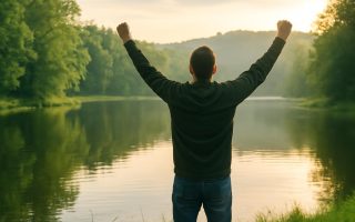 personne-dos-lac-paysage-verdoyant