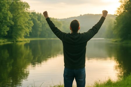 personne-dos-lac-paysage-verdoyant