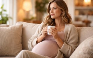 femme-enceinte-canape-tasse-chaude